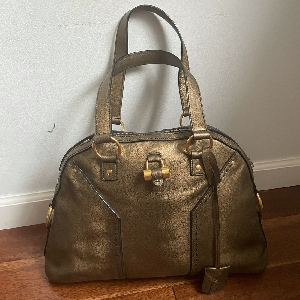 Stunning YSL Limited Edition Gold Muse Satchel Bag like new